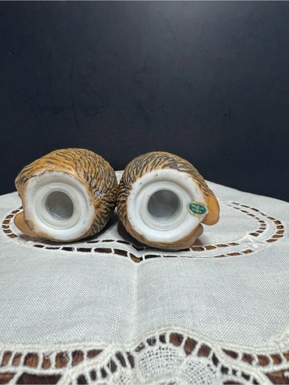 Ceramic hedgehog salt and pepper shakers